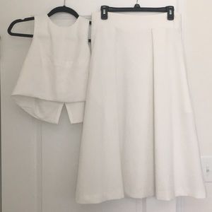 White Lulus two piece midi dress